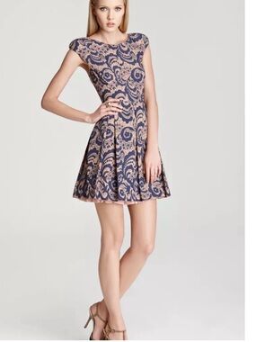 Allan Schwartz ABS printed A line mini‎ dress size 8